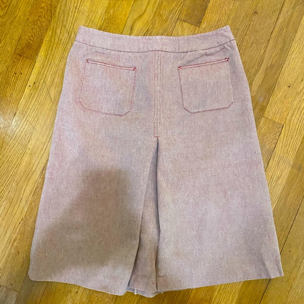 J Crew Red White Cotton Blend A line size 6 skirt